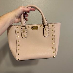 Pink Michael Kors MK Crossbody Studded Purse